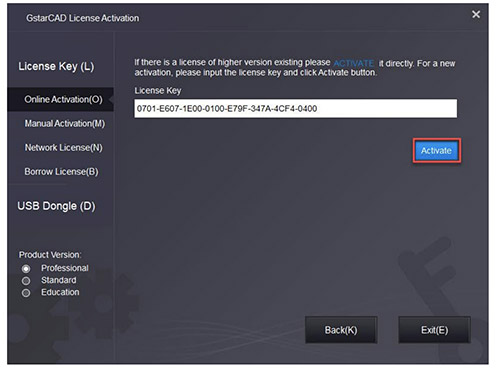 como se activa licencia gstarcad